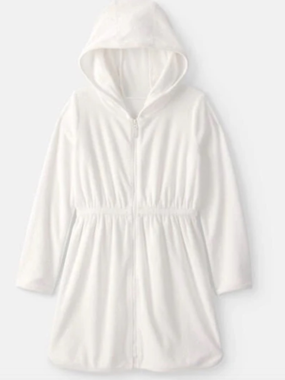 Girls Terry Long-Sleeve Cover Up - White (18M)